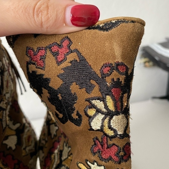 Isabel Marant Embroidered Suede Ankle Boots - Picture 9 of 12